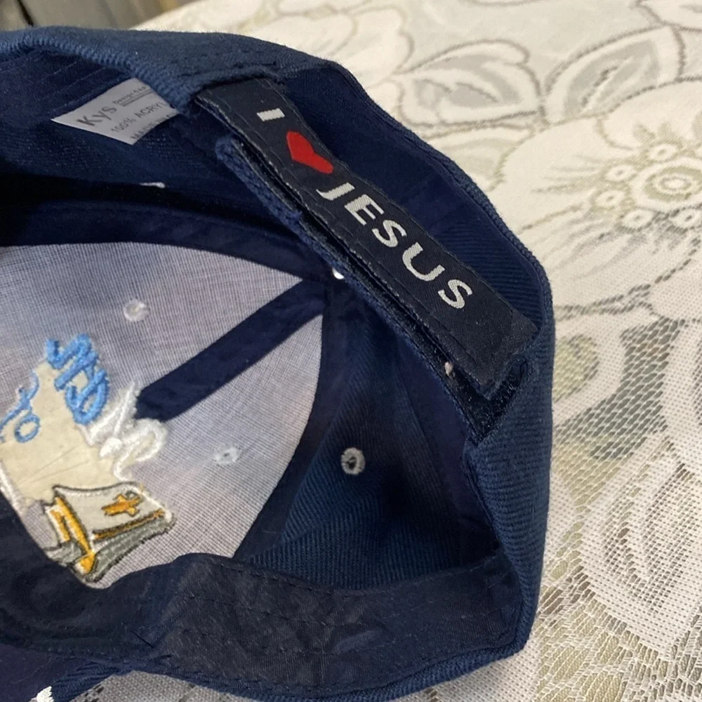 Navy Blue Man of Faith Embroidered Design Christian Hat | 6-Panel Adjustable